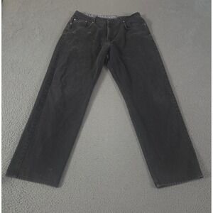 VINTAGE Polo Jeans Co Jeans Mens 38x32 Black Classic Straight Cotton Denim 90s